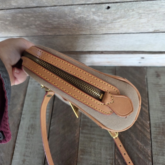 Dooney & Bourke Vachetta Leather & Canvas Crossbody Bag - Picture 4 of 12